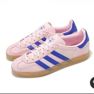 Adidas Gazelle Pink with Blue Stripes